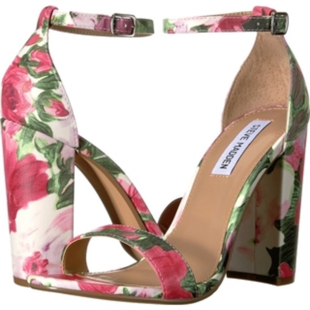 Pink floral steve madden heels